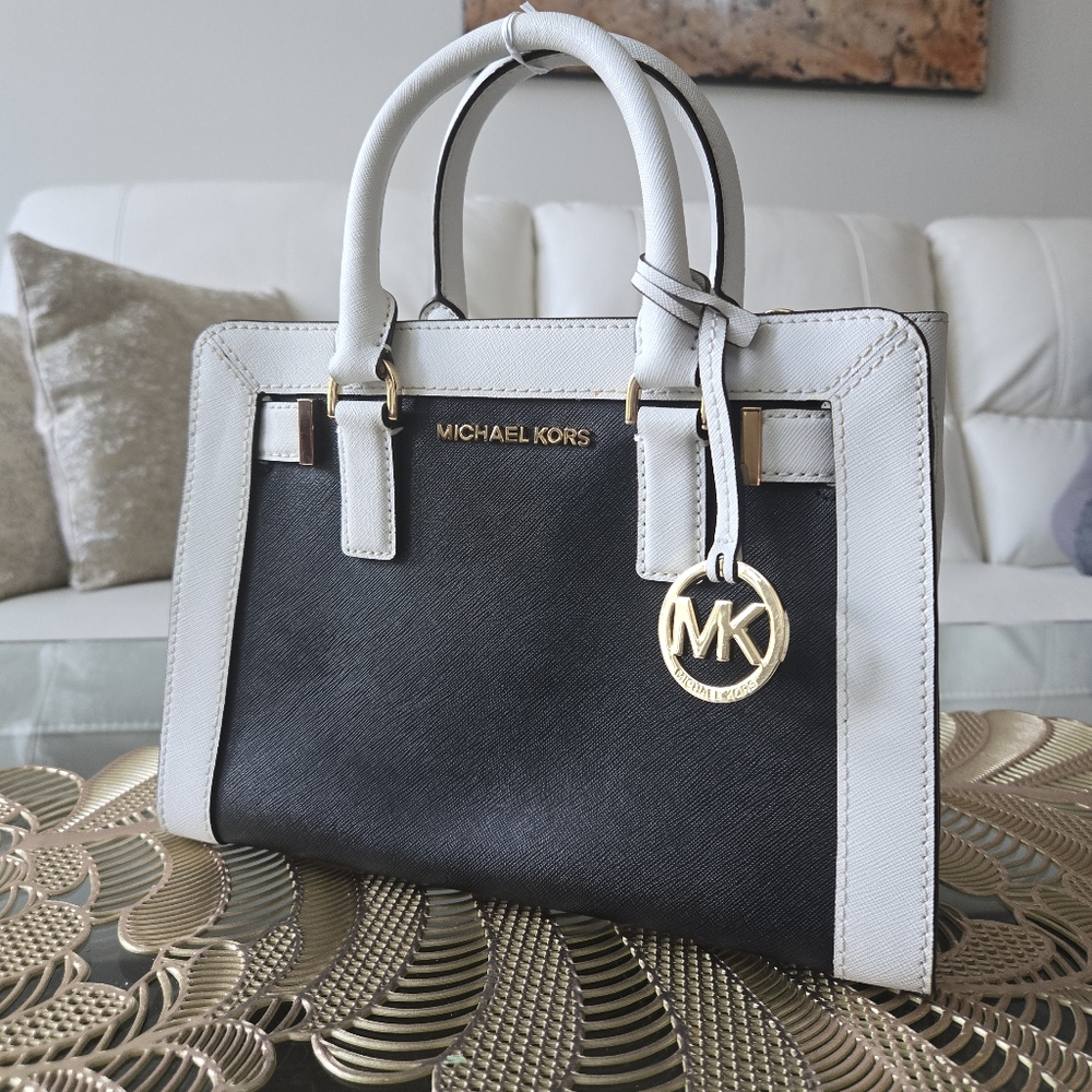 Michael Kors Black and White Satchel